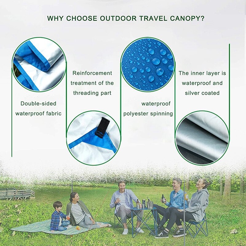 Cheap Goat Tents Camping Tarp Waterproof,Hammock Rain Fly,Outdoor Moistureproof Picnic Mat,Multifunction Tent,91 x 83 Inch Tents 